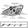thumbnail image 3 of Spec-D Tuning Chrome Housing Clear Lens Projector Headlights Compatible with 2000-2004 Ford Focus, Left + Right Pair Headlamps Assembly, 3 of 5