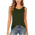 thumbnail image 2 of Mifsaly Cotton Tank Tops for Women Crew Neck Backless Sleeveless Top Lightweight Casual Loose Fit Summer Beach Layering Tees Army Green,XL, 2 of 8