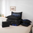thumbnail image 5 of Manfei Chic Blue Honeycomb Bedding Comforter Set 7pcs, Video Game Controller Queen Bedding Sets, Modern Gaming Player Reversible Queen Sheet Sets, Breathable Home Decor, 5 of 7