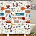 thumbnail image 6 of 4PCS Boho Rainbow Fall Shower Curtain Set, Waterproof Fabric White Shower Curtain, Non-Slip Bath Mat Bathroom Rugs, Autumn Pumpkin Floral Plant Harvest Thanksgiving Girls Kids Bathroom Decor, 6 of 7