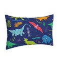 thumbnail image 2 of Bingfone Dinosaurs Adventure With Palms And Tropical Leaves Standard Size Pillowcase, Long Staple Pure Cotton Envelope Closure Pillow Cover,14"X20", 2 of 9