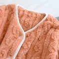 thumbnail image 6 of Women's Flannel Bed Jacket Fuzzy Fleece Pajama Tops Warm Winter Sleepwear Button up Loungewear with Pockets New Sleepshirts for Women Orange L, 6 of 9