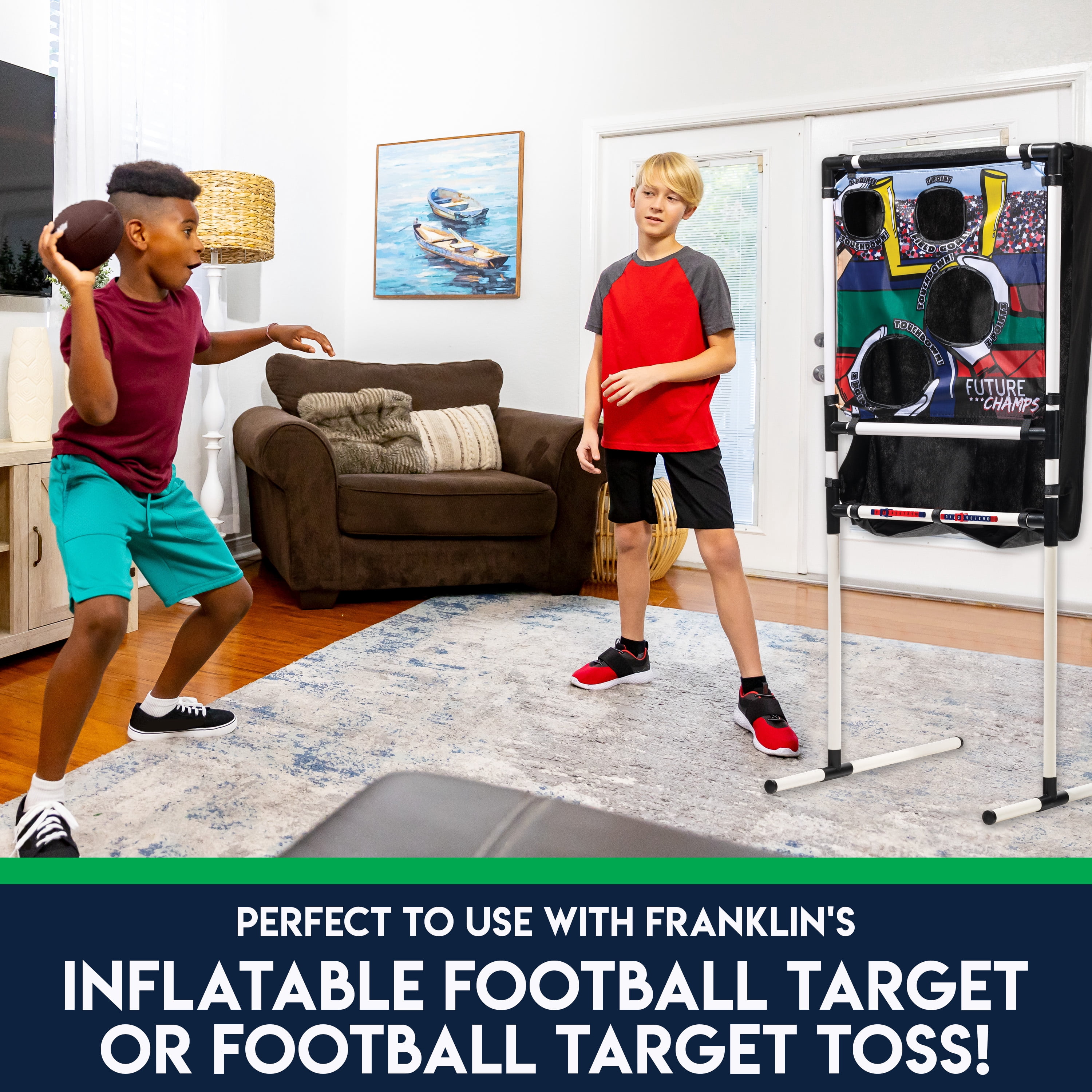 Franklin Sports Mini Inflatable Footballs Set, 2 Count