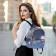 thumbnail image 6 of JIALIOU Mini Backpack Purse for Women Quilted Casual Daypack Small Travel Shoulder Bag, Sky with Clouds and Full Moon, 6 of 7