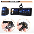 thumbnail image 2 of Waywe 6 Gang Rocker Switch 12V SPST ON Off QC 3.0 USB Charger Voltmeter Waterproof Aluminum Panel for Boats Cars RVs Trucks, 2 of 8