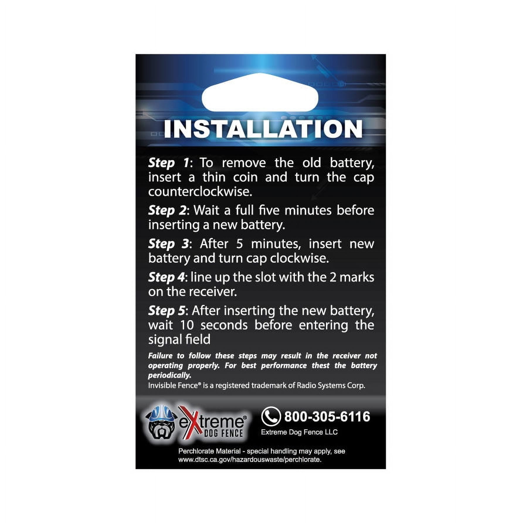 Extreme dog fence replacement battery 2025