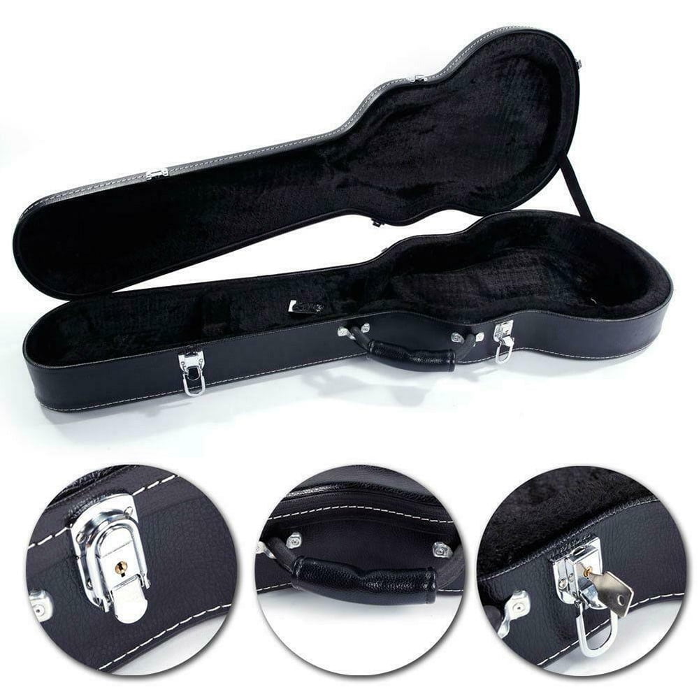 Solid Hardshell Guitar Case Electric Guitar Protective Storage Box with Handle, Black