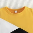 thumbnail image 5 of Gibobby Conjunto para bebé Niñas Camiseta de manga corta de retazos para niños pequeños, camisetas, pantalones cortos, trajes para niños(Amarillo, 12-18 Meses), 5 of 5