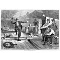 thumbnail image 2 of Lumber Raft 1873. Nlife On A Lumber Raft In The American West. Line Engraving American After Charles S. Reinhart, 2 of 4