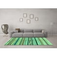 thumbnail image 3 of Ahgly Company Machine Washable Indoor Square Abstract Turquoise Blue Modern Area Rugs, 7' Square, 3 of 4