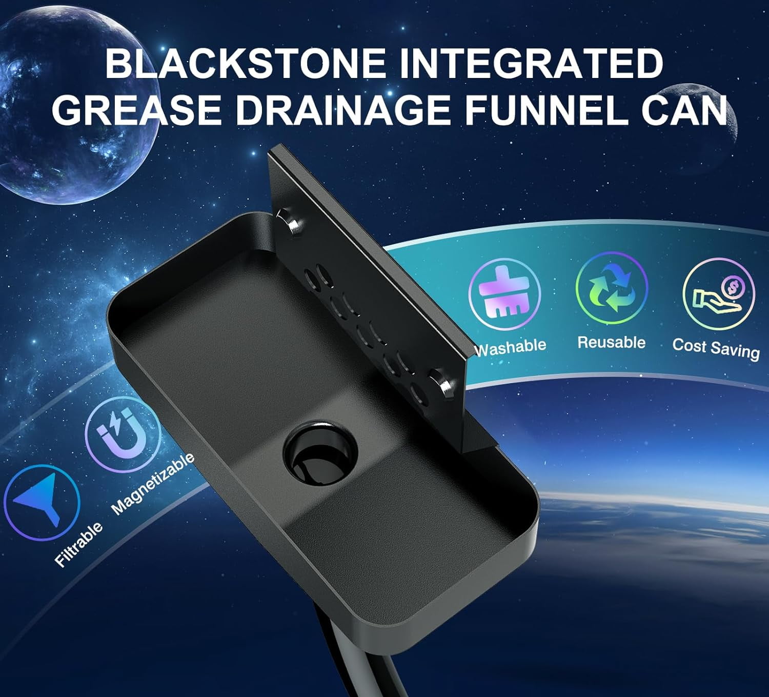 Upgraded Blackstone Grease Catcher for Blackstone,Integrated Blackstone Grease Trap with Magnetic Durable,Innovative Blackstone Griddle Accessories