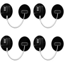Heavy Duty Combination Refrigerator Lock (4 Pack) - Fridge Lock for Fridge, Cabinets, Drawers, Window and Cabinet Locks Baby Proofing, Strong Non-Marking Adhesive No Drilling (Black)