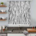 thumbnail image 5 of Black White Lines Sheer Curtains 84 Inches Long, Retro Stripes Texture Minimalist Art Light Filering Curtains, Breathable Simi Curtain Privacy Drapes for Living Room Bedroom Window Treatment, 5 of 9