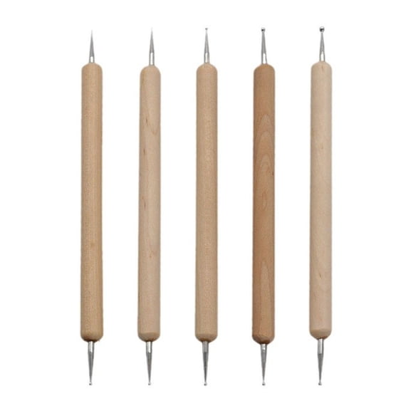 Binwennn 5 Pcs Double End Tracing Ng Set For Fting For Clay Pottery & Sculpting With Comfortable Ip Spray Head Kitchen Faucets for Stainless Steel 4 Hole Soap down Kitchen Faucet Head Stainless Steel