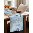 thumbnail image 3 of Watercolor Summer Coastal Jellyfish Table Runner 13x48in Non-Slip Cotton Linen Table Runners, Ocean Fish Coral Creature Dresser Scarves TableRunner for Dinner Kitchen Dining Wedding Party, 3 of 9