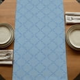 thumbnail image 5 of Table Runners 108 Inches Long Dress Scarves, Haze Blue Plaid Farmhouse Coffee/Dining/Kitchen Table Runner for Living Room, Farmhouse Modern Abstract Striped 13x108 Inch, 5 of 9
