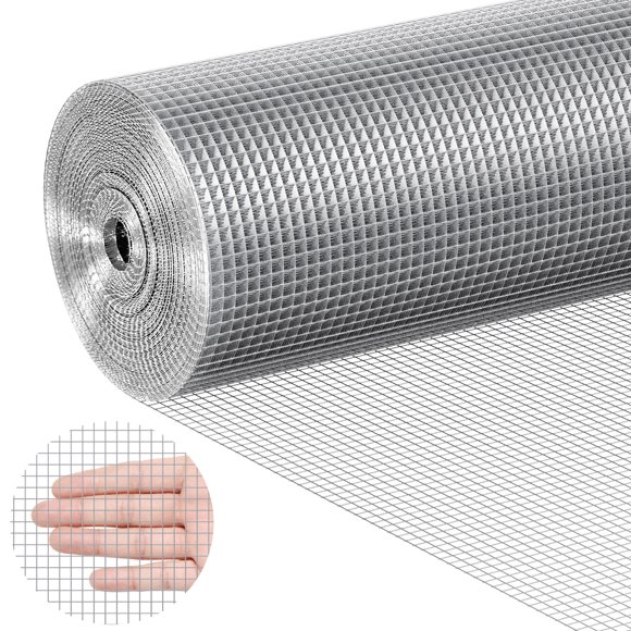 VEVOR Hardware Cloth, 1/4 inch 36in x 50 ft 23 Gauge, Hot Dipped Galvanized Wire Mesh Roll, Chicken Wire Fencing, Wire Mesh