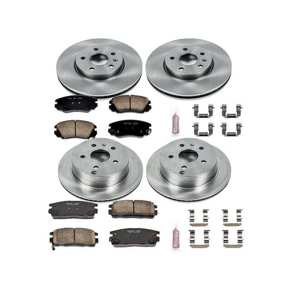 Front and Rear Brake Pad and Rotor Kit - Compatible with 2010 - 2017 Chevy Equinox 2011 2012 2013 2014 2015 2016
