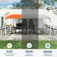 thumbnail image 3 of MEISSALIVVE 12' x 16' Wall Mounted Gazebo, Outdoor BBQ Grill Gazebo with Side Shelf, Lean to Metal Awnings with Sloped Roof, Heavy Duty Pergola for Backyard, Deck, White, 3 of 11