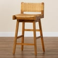 thumbnail image 4 of bali & pari Asgart Bohemian Seagrass and Mahogany Wood Bar Stool, 4 of 11