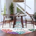 thumbnail image 3 of Summer Sea Coral Round Area Rug 6Ft Washable Circle Rugs for Bathroom Office, Nautical Coastal Seaweed Starfish Watercolor Non-Slip Carpet Floor Mats Indoor Outdoor Carpet Runner Aesthetic Home Decor, 3 of 8