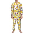 thumbnail image 3 of Lsque Strawberry Lemon Pattern Long Sleeve Pajama Set for Men - Soft 2-Piece Sleepwear and Loungewear Set with Pockets, Comfy Nightwear-X-Large, 3 of 7