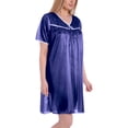 thumbnail image 3 of Ezi Women's Satin Silk Short Sleeve Lingerie Nightgown, 3 of 5