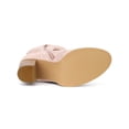 thumbnail image 3 of BLISSFUL STEP Women's Slouch Boots Ankle-High Block Heel Bow Decor Boots Dust Pink 9, 3 of 8