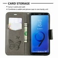 thumbnail image 6 of Allytech Galaxy S9 Case, Slim Fit PU Leather Folio Butterfly Embossed Shockproof Wrist Hand Strap Flip Cards Holder Wallet Case TPU Back Cover for Samsung Galaxy S9,Gray, 6 of 8