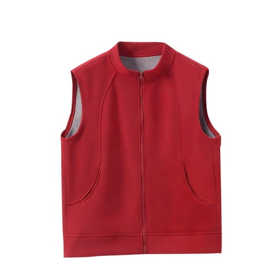 HAiming Fleece Lined Plus Size Vest Jackets for Women Casual Sleeveless Stand Collar Coats Warm Clothes