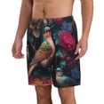 thumbnail image 2 of KLL Colorful Rose Bird Men's Casual Summer Beach Shorts Hawaiian Shorts with Pockets-Large, 2 of 5