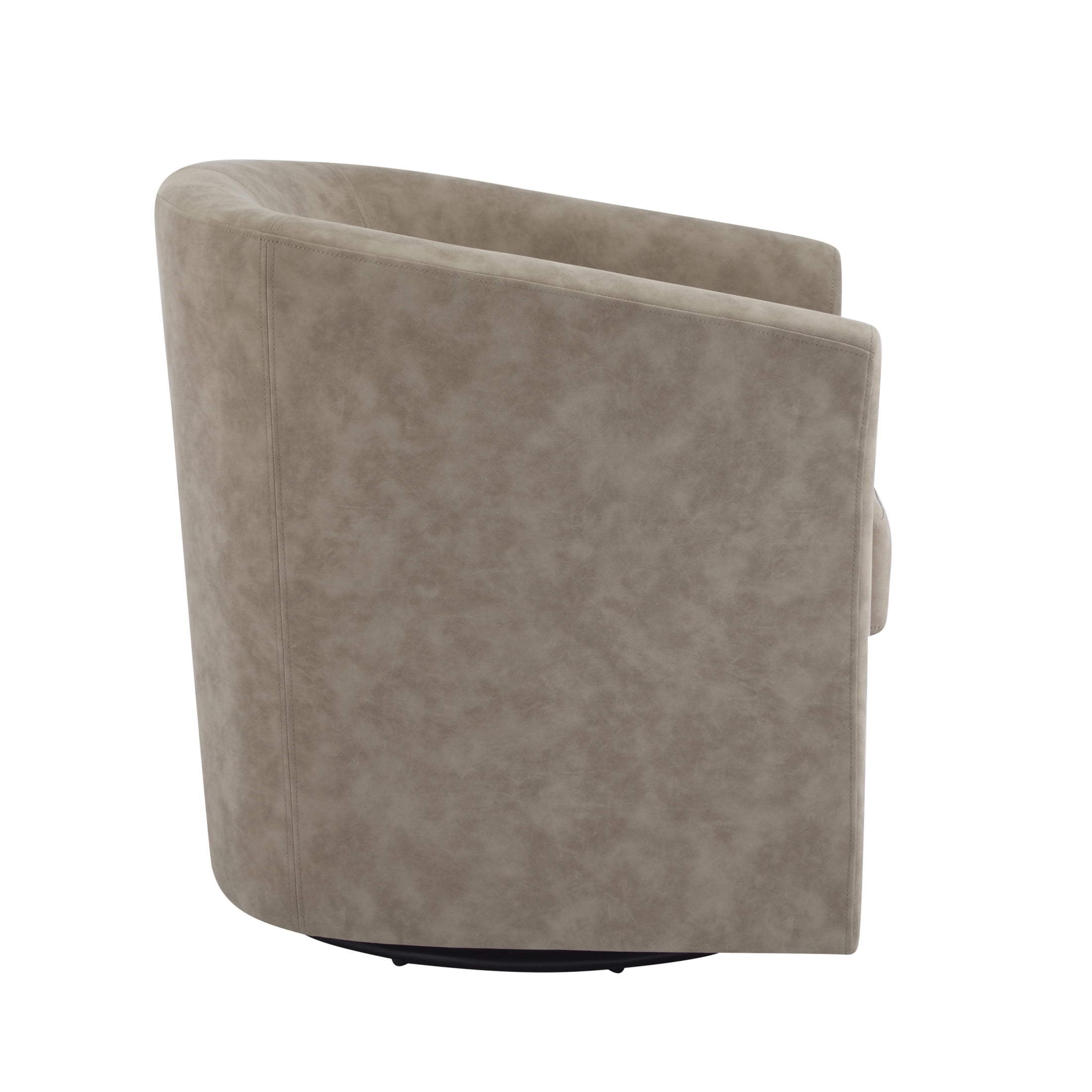 Christopher Knight Home Faux Leather Swivel Accent Arm Chair with Barrel Shape, Apricot Finish