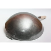 Craft Wok Big 16 Inches Hand Hammered Carbon Steel Wok with Round Bottom / 731W138