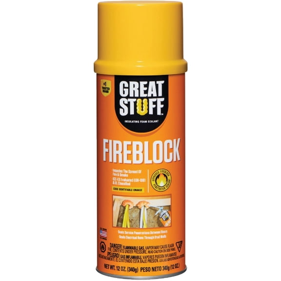 Great Stuff Fireblock Foam Sealant Smart Dispenser - Polyurethane - 12 oz, Orange