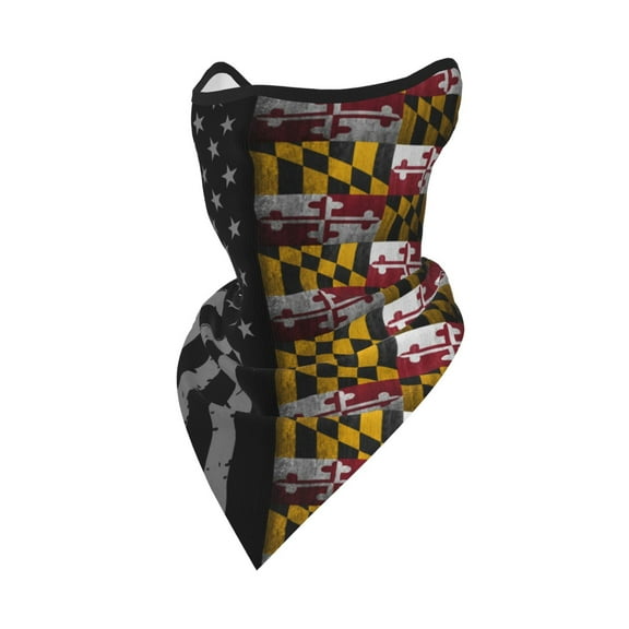 Usa Maryland Flag Neck Gaiter Balaclava Face Scarf Mask Quick-Dry Half Masks For Women Men Sun Protection Breathable Dustproof