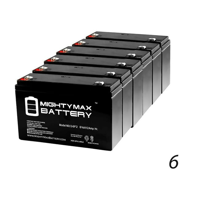 6V 12AH F2 Replacement Battery for Tripp-Lite LCR6V10BPI - 6 Pack