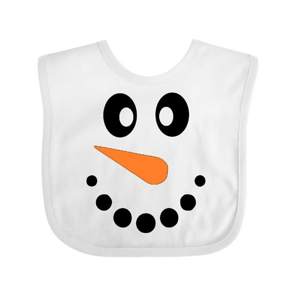 Inktastic Cute Smiling Snowman Face with Carrot Nose Boys or Girls Baby Bib
