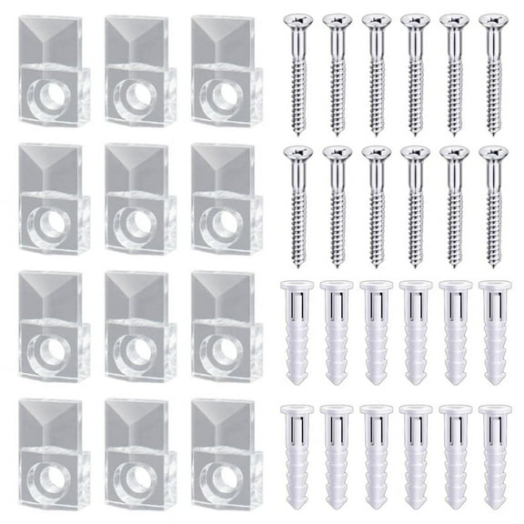 22 Sets of Mirror Holder Clips Kit Plastic Mirror Clip Mirror Holder Clips Glass Retainer Clips Kit