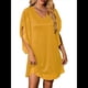 thumbnail image 1 of Vestido Brillante para Mujer, con Mangas Murciélago, para Cóctel y Club. Amarillo XXL, 1 of 7
