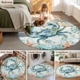 thumbnail image 6 of Coastal Crab Large Area Rugs for Bedroom Living Room, Soft Non Slip Carpet Bedside Rug, Teal Nautical Beach Starfish Vintage Round Floor Cover Kitchen Accent Rug 6' for Dining Room/Office, 6 of 9