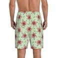 thumbnail image 3 of Kdxio Lilies Flowers Print Mens Sleep Shorts Bottoms Soft Comfy Pajama Wear Pants with Drawstring Pockets, 3 of 7