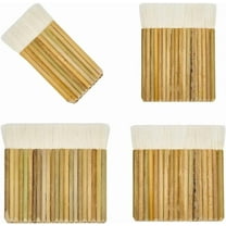 4 Size Hake Watercolor Brushes Flat Hake Brushes Artist Painting Brushes Handle Haik Brush Sheep Hair Hake Brush for Kiln Wash Watercolor Dust Cleaning Ceramic Pottery Painting