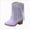 Purple, variant on Girls Cowgirl Boots Western Cowboy Boots Going Out Boots for Kids Mid-Calf Round Toe Boots for Dress-Up & Daily Wear