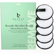 Beauty by Earth Reusable Microfiber Makeup Remover Pads - Pack of 5 Face Wipes for Women to Remover Make Up, For Face Makeup or as Eye Makeup Remover, Includes Small Laundry Bag for Washable Cleansing