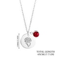 thumbnail image 2 of ReTeiv Birth Month Flowers Necklace With Birthstone, Birth Flower Pendant Necklace, Disc Coin Pendant Necklaces Birthday Gifts For Her Birth Flower Necklaces, 2 of 2
