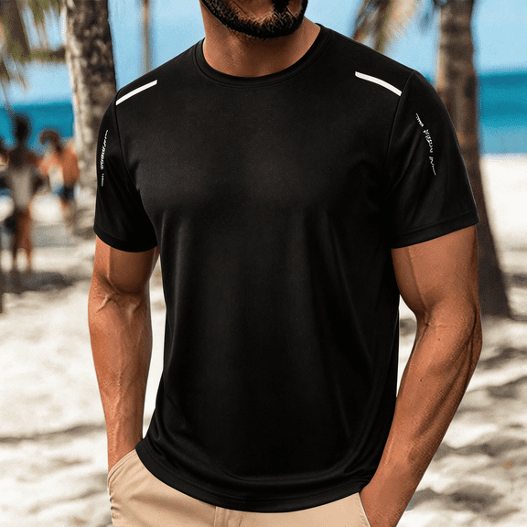 Men's Cooling Ice Silk Tee Summer Mesh Short Sleeve Top Quick Dry Lightweight Breathable Athletic Performance Workout Shirt
