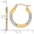 thumbnail image 3 of 10K Gold & Rhodium Plated Diamond Cut Hoop Earrings Jewelry 20 x 2.5mm, 3 of 3