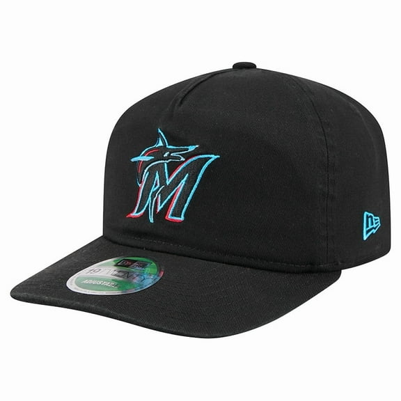 Men's New Era  Black Miami Marlins Team 19TWENTY Adjustable Hat