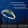 thumbnail image 2 of Gem Stone King 925 Sterling Silver London Blue Topaz and Yellow Citrine Engagement Ring for Women | 1.21 Cttw | Round 5MM | Gemstone November Birthstone | Size 5, 2 of 6