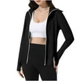 thumbnail image 7 of Sun Protection Hoodies for Womens Summer Front Zipper Hooded Shirts With Mask UPF 50+ UV Rash Guard Athletic Tops Long-Sleeved Top Blouses Ultra Soft Workout Running Gym Outfits, 7 of 7